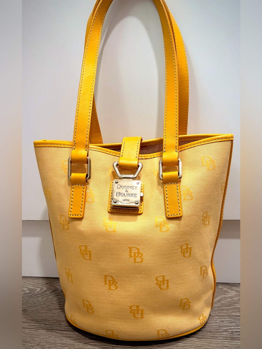 Dooney & Bourke Yellow Logo Canvas Tote